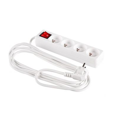 Przedłużacz listwa sieciowa zasilająca włącznik 4 gniazda 3x1mm2 biały 5mb ELCAN (PM-ZW-4G-50)